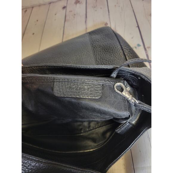 Michael Kors Fulton Pebbled Black Soft Leather Medium Shoulder Bag Handbag - Picture 8 of 10